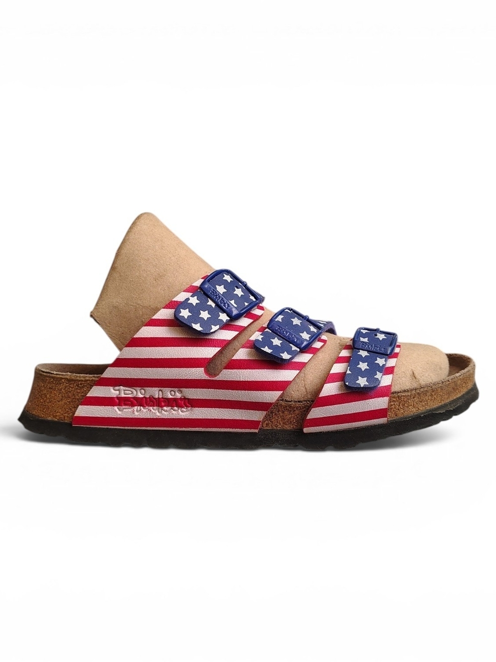 Birkenstock Birki's Stars & Stripes Patriotic USA Flag 3 Strap Sandals 37 6-6.5